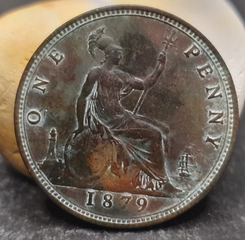 1879-Queen-Victoria-Lare-Or-Small-Date-One-Penny-Coin?
